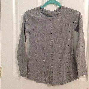 Owl and heart print shirt.